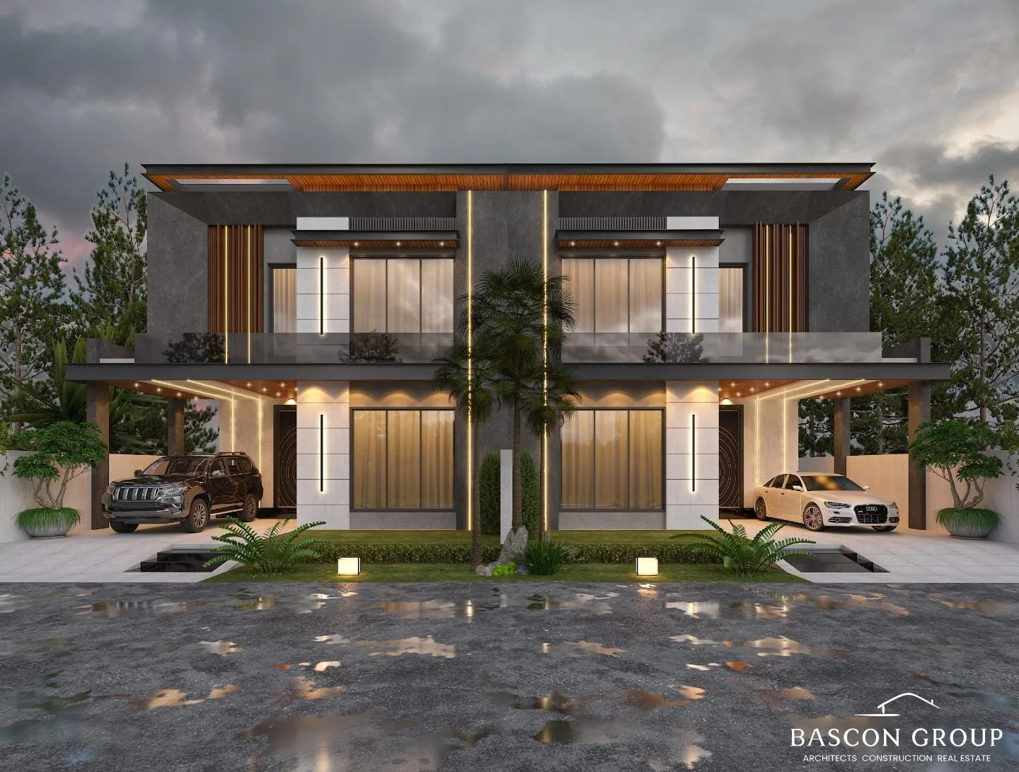 Contemporary twin residence by Bascon Group