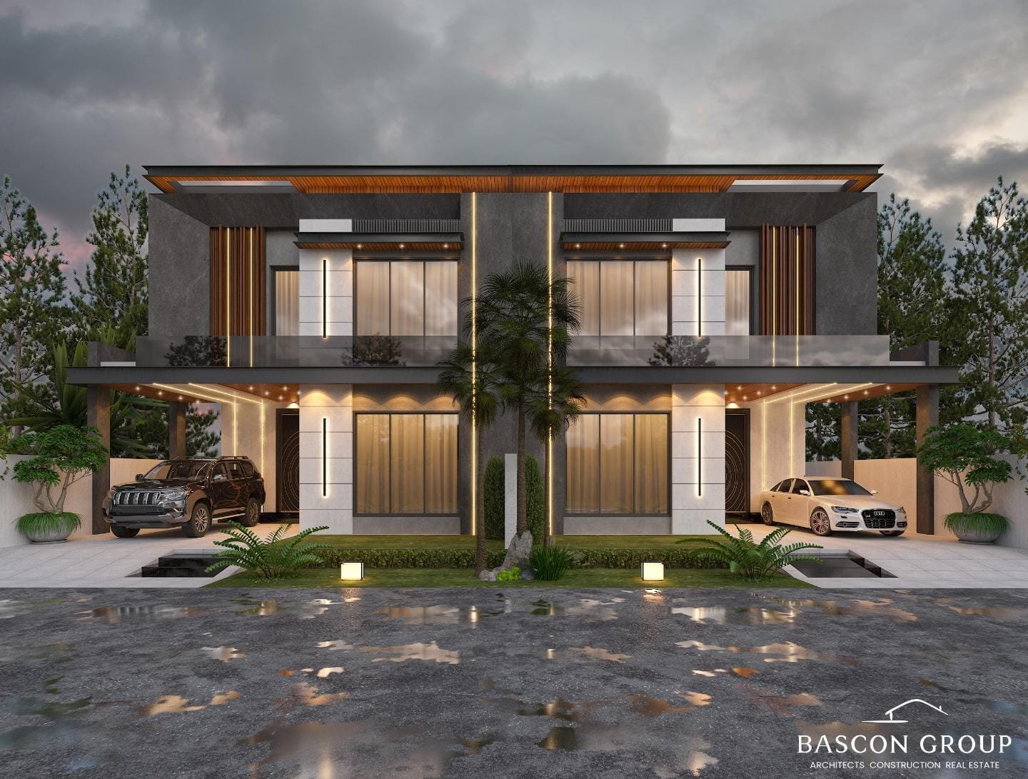 Contemporary twin residence by Bascon Group